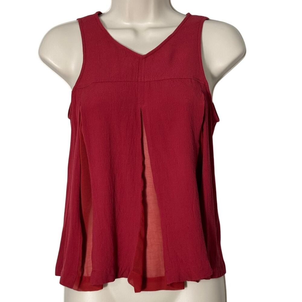 Madewell V Neck Sleeveless Tank Style Blouse‎ Red Size 0